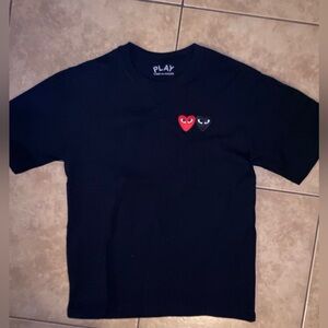 Comme des Garçons “Play” (Double Heart Collection) T-Shirt Black